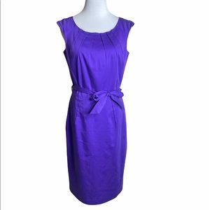 Calvin Klein Sleeveless Purple Iris Belted Sheath